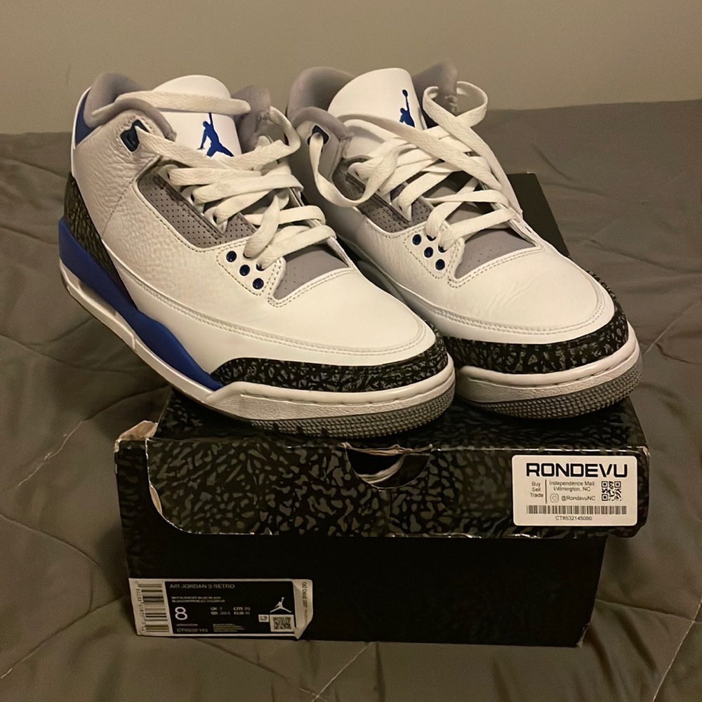 Air Jordan 3 retro white/racer-blue black